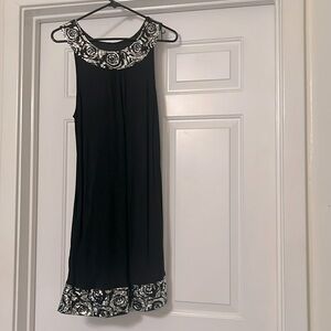 Black Dress with Sequin Trim